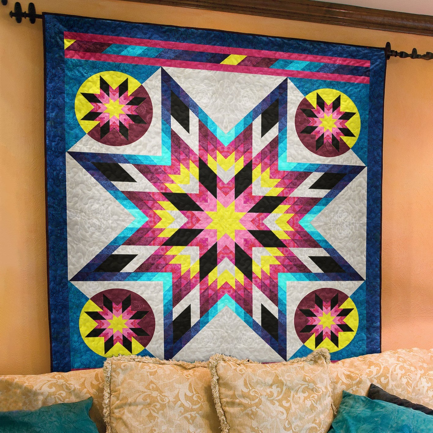 Native American Inspired Star Art Quilt TL25072301BL