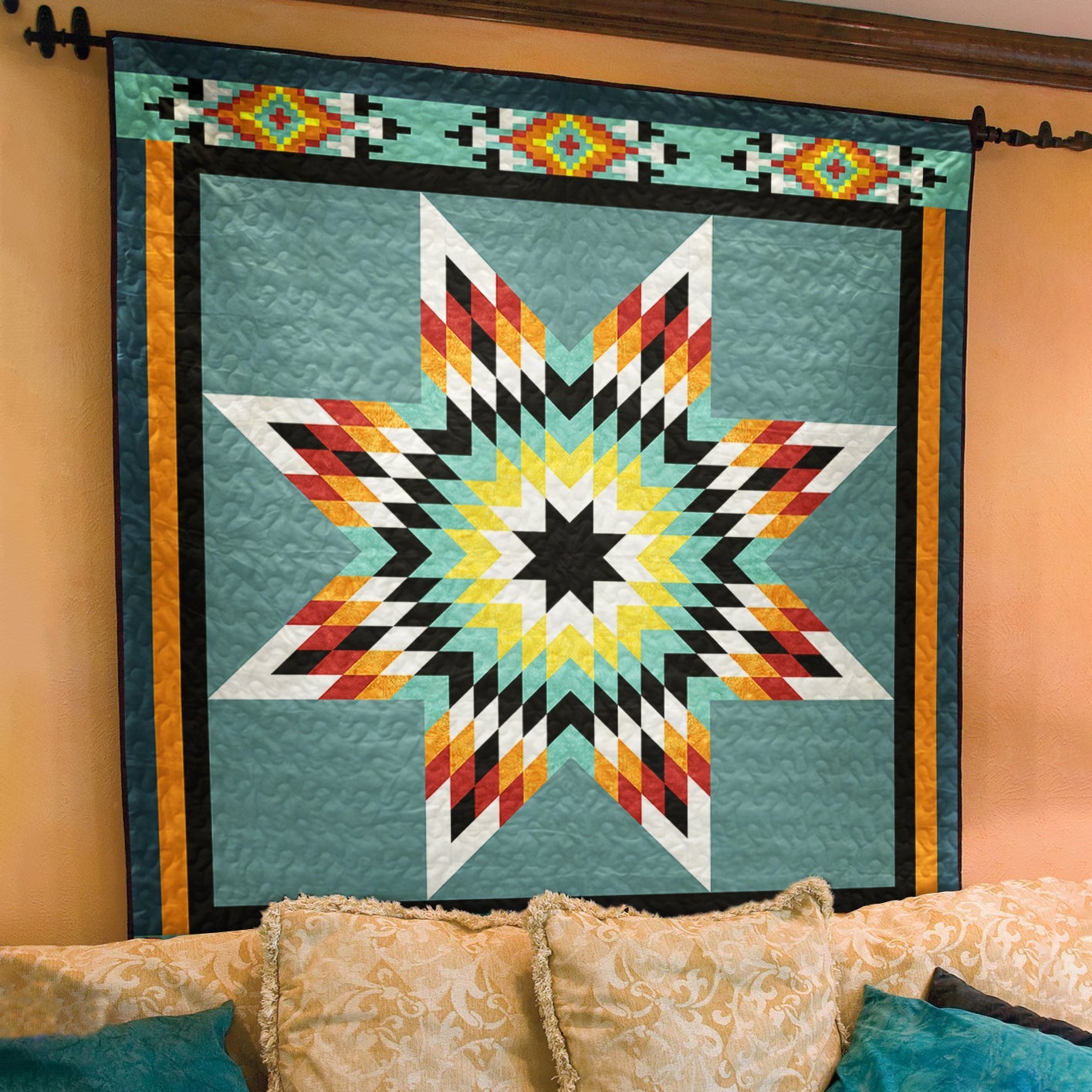 Native American Inspired Star Art Quilt TL31072301BL