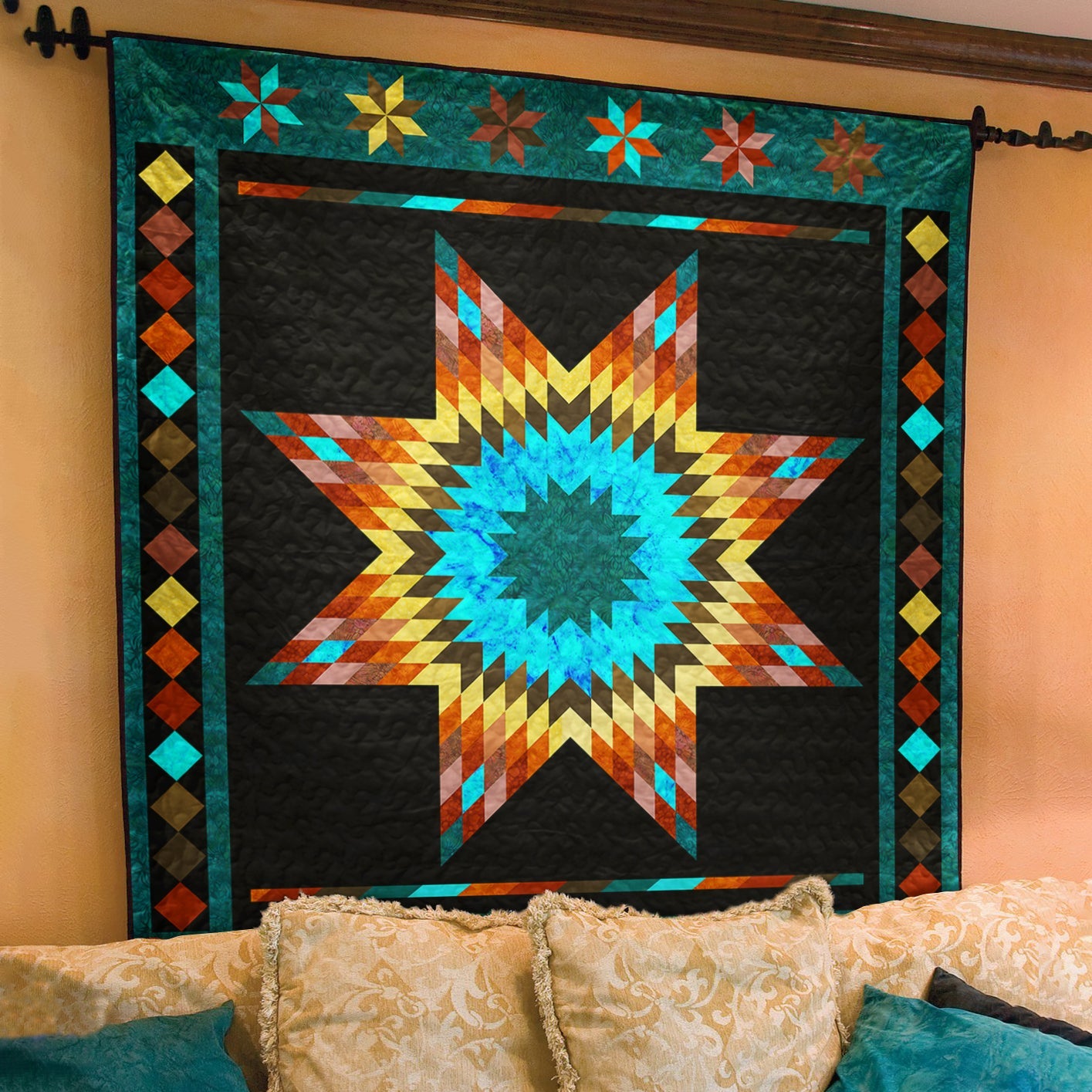 Native American Inspired Star Art Quilt TL22072301BL