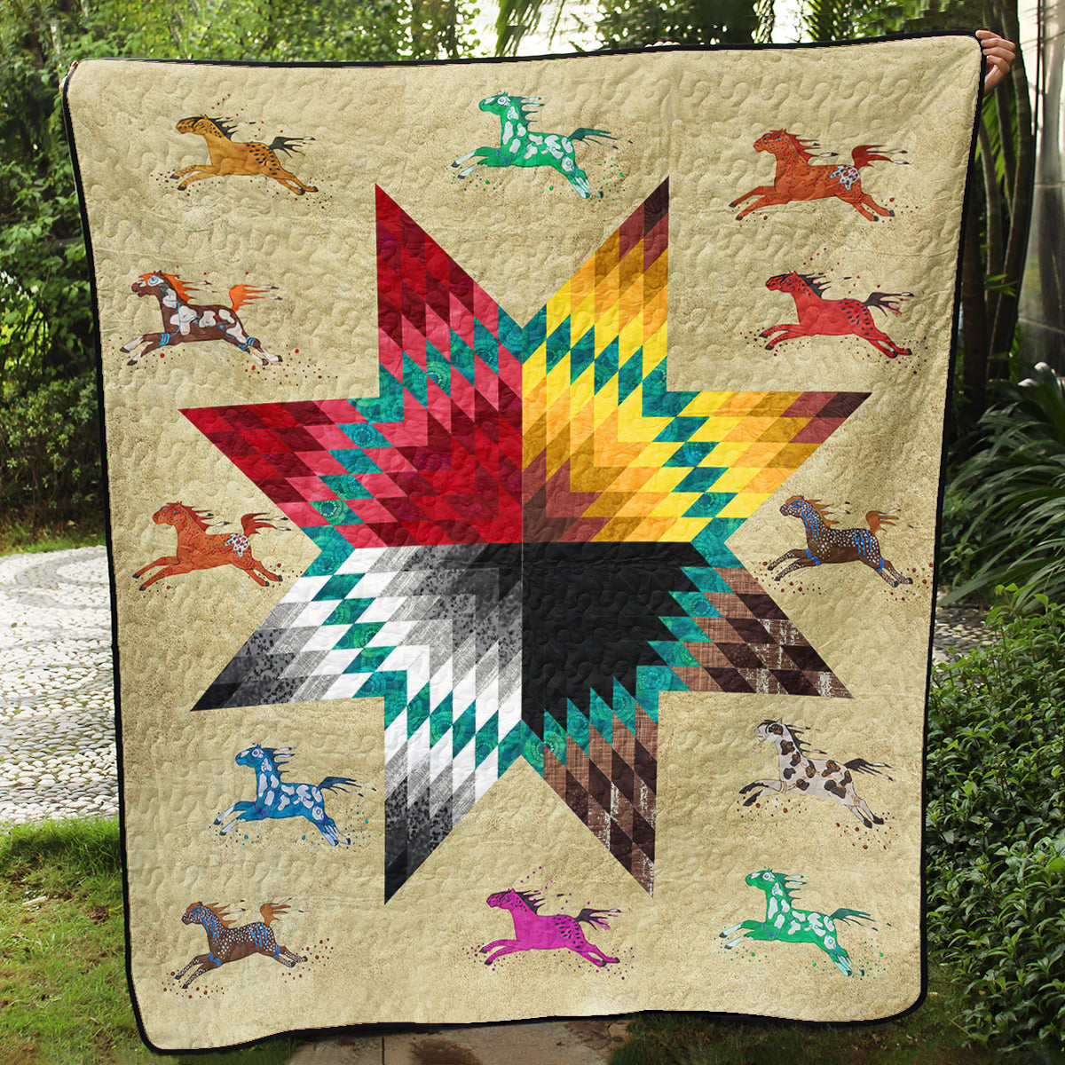 Native American Inspired Star Art Quilt TL27072302BL