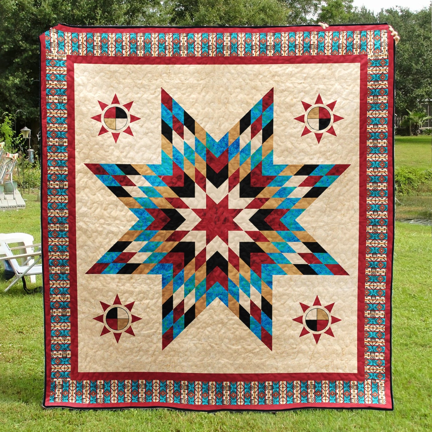 Native American Inspired Star Art Quilt TL25072302BL