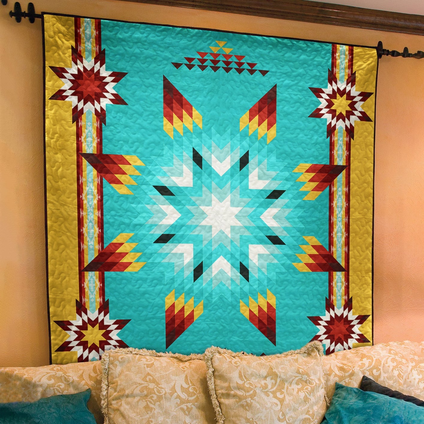 Native American Inspired Star Art Quilt TL22072302BL