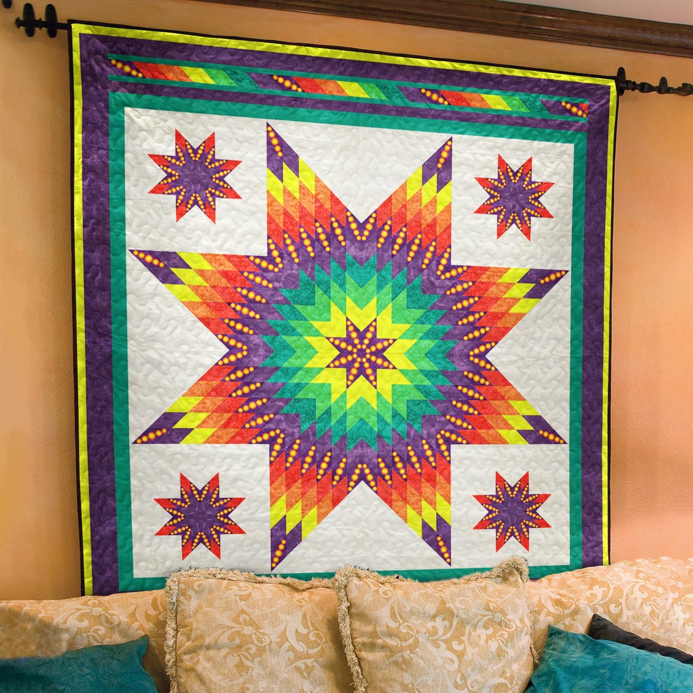 Native American Inspired Star Art Quilt TL31072302BL