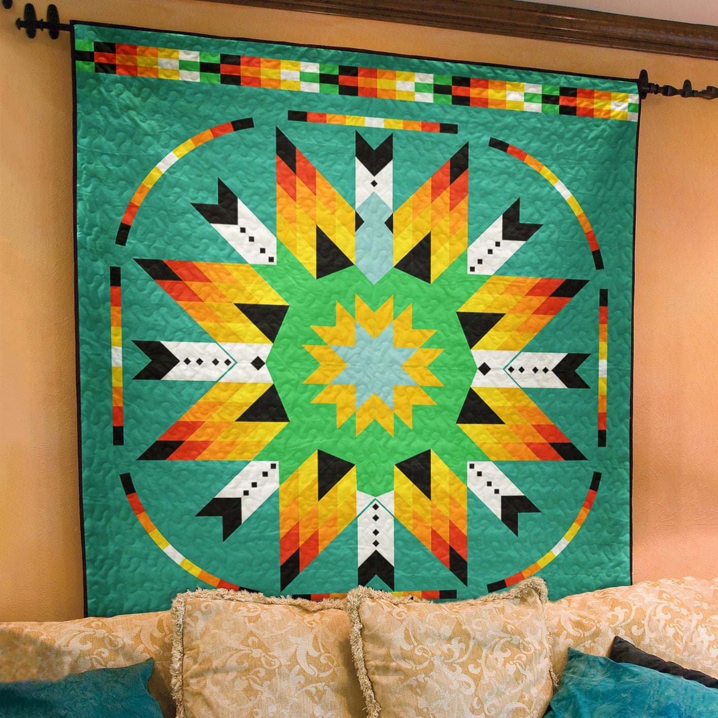 Native American Inspired Star Art Quilt TL08082302BL