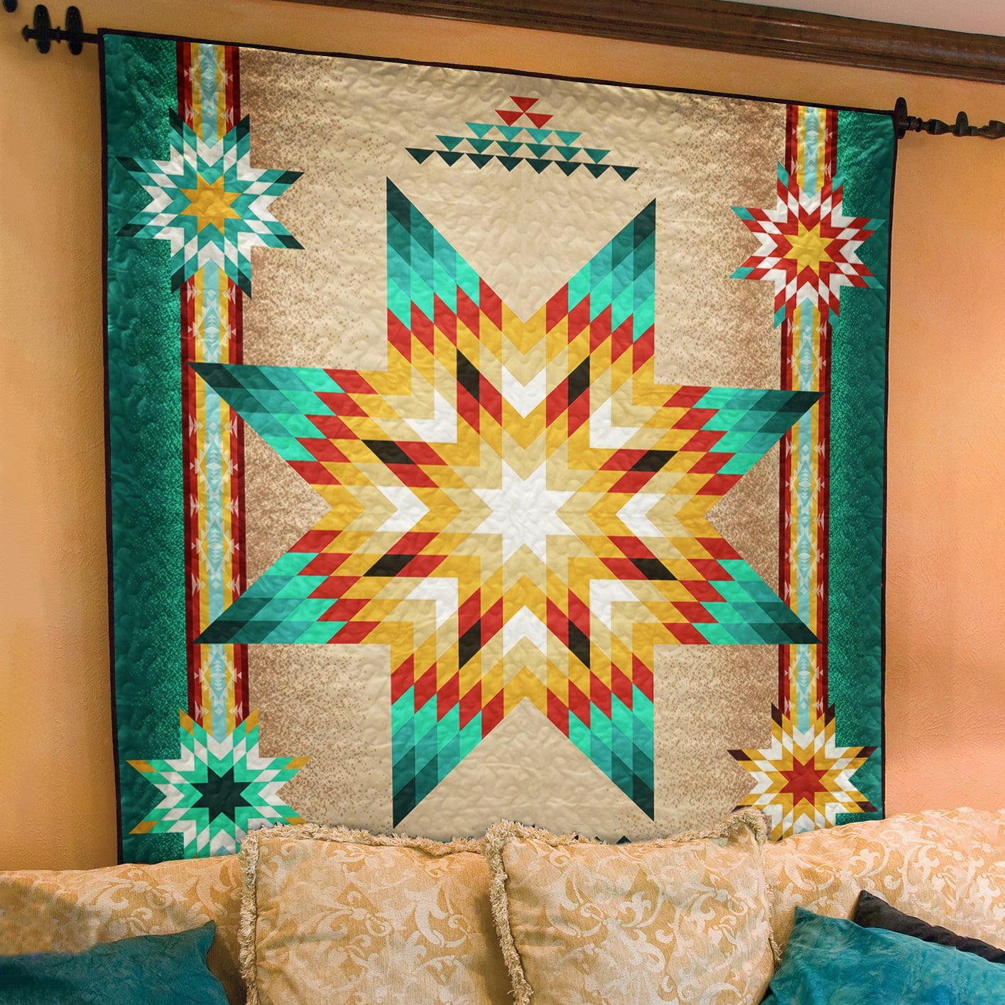 Native American Inspired Star Art Quilt TL28072302BL