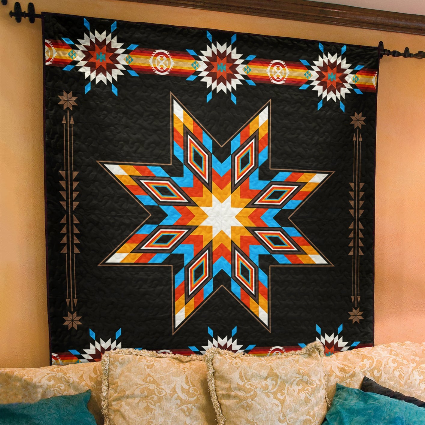 Native American Inspired Star Art Quilt TL07082302BL