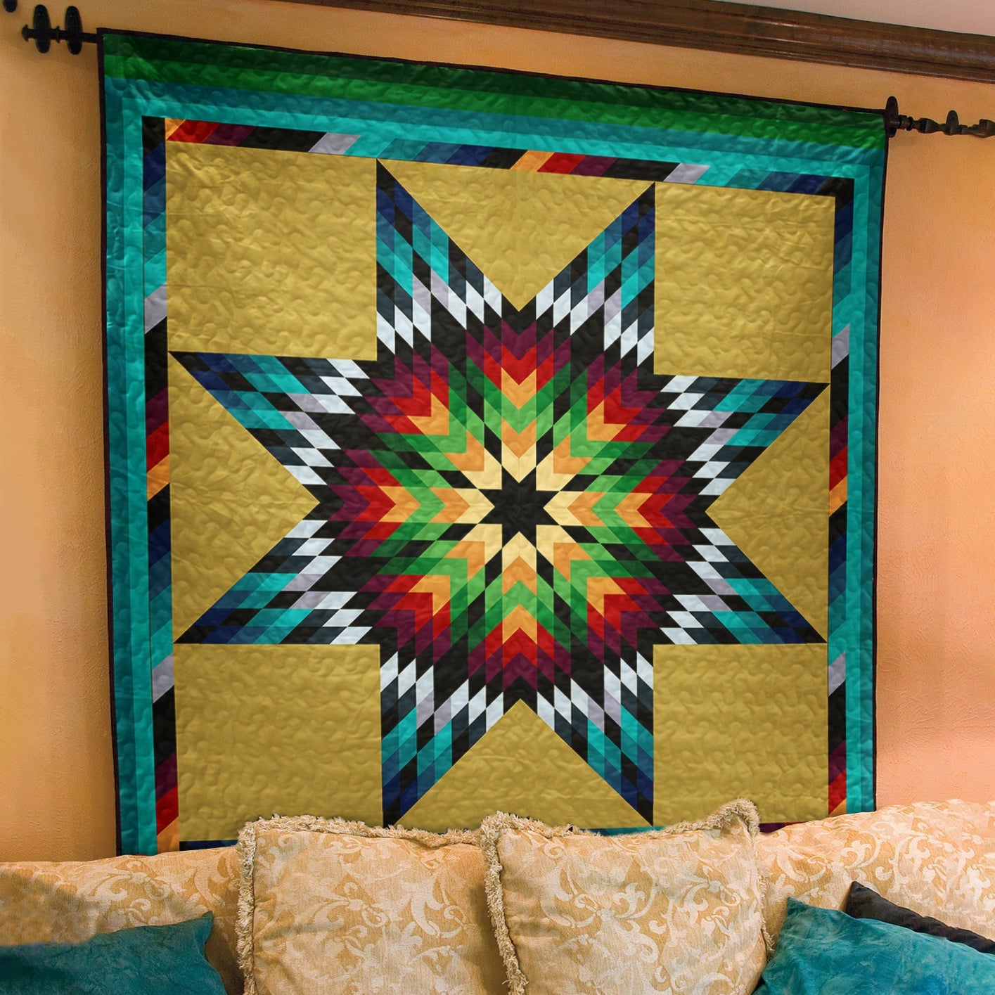 Native American Inspired Star Art Quilt TL26072302BL