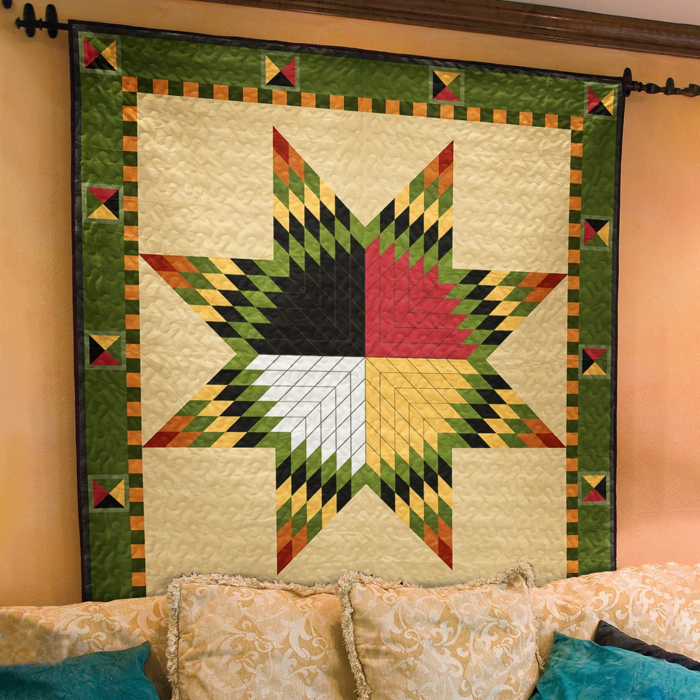 Native American Inspired Star Art Quilt TL28072303BL