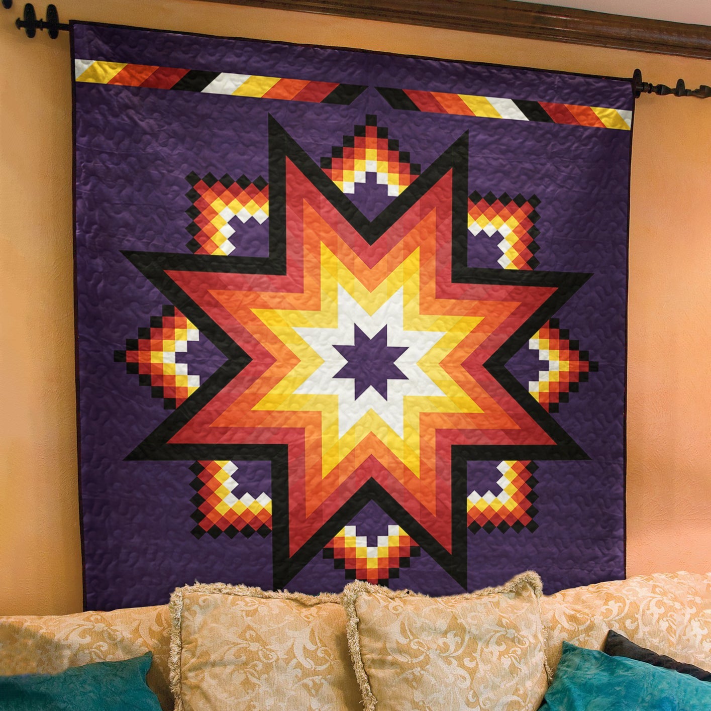 Native American Inspired Star Art Quilt TL08082303BL