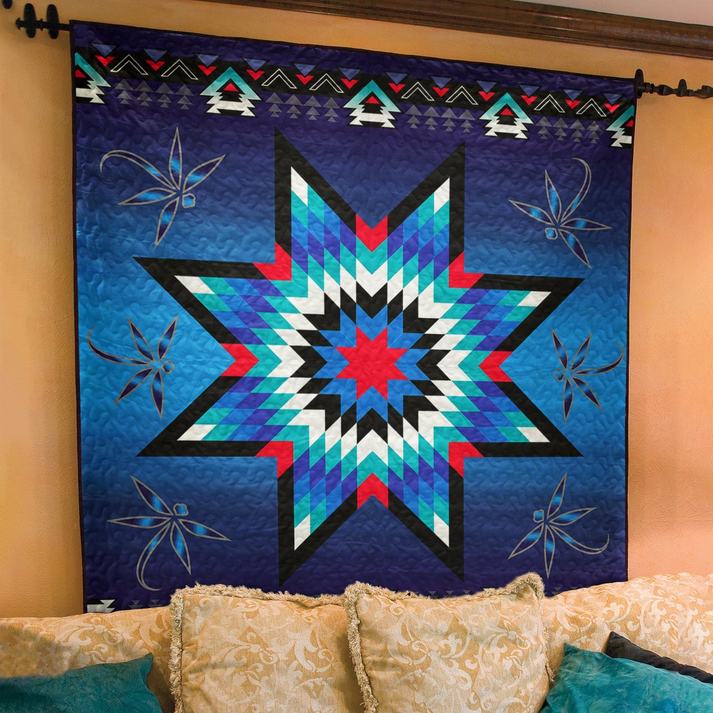 Native American Inspired Star Art Quilt TL07082304BL