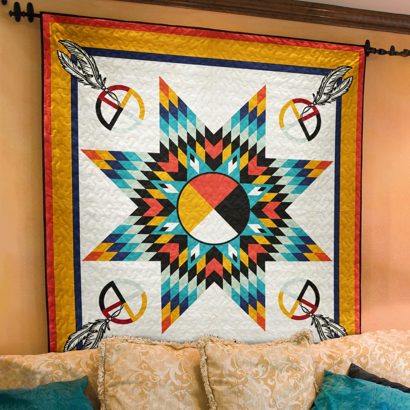 Native American Inspired Star Art Quilt TL08082304BL
