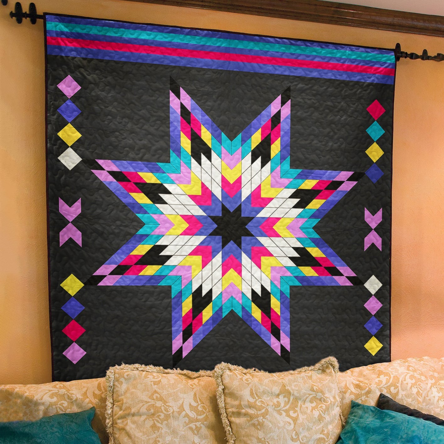 Native American Inspired Star Art Quilt TL20072303BL