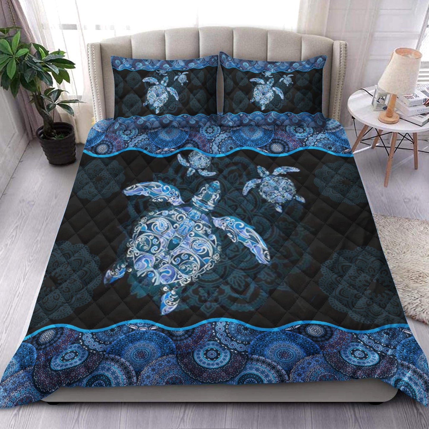 Turtle Mandala Quilt Bedding Set HM210907T